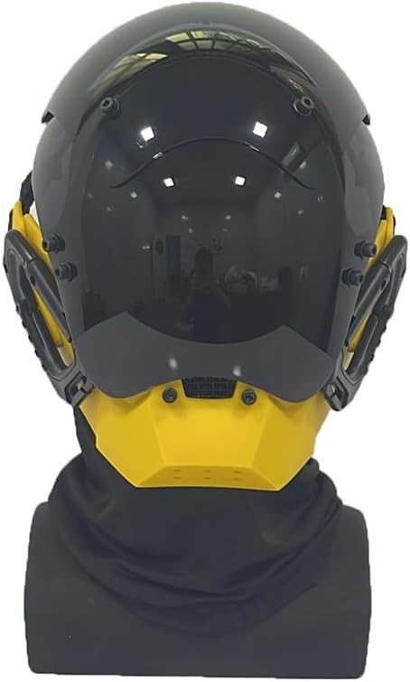 Punk Mask Cosplay with Multicolor Base Round Light - Futuristic Mask Halloween Fit Party Music Festival Accessories