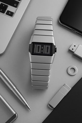 Image of Shocknshop Digital Sleek Minimal Design Multifunctional Electronic LED Black Dial Unisex Wrist Watch for Men Women -WCH376