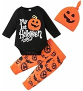 Costume Halloween Bébé Geagodelia - Ensemble 3 Pièces Citrouille Et Chauve-souris Pour Nouveau-né Fille Ou Garçon
