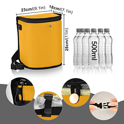 Image of Wudan Small Car Trash Can Orange Accessories for Garbage Storage Organizer with Lid Waterproof Portable Auto and Truck Interior Seat Bin