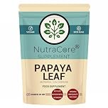 Papaya Leaf Capsules 5500mg (10:1 Extract)–Standardised 3% Papain & 0.2% Carpaine–High Strength Botanical Food Supplement–Vegan, Non-GMO, No Fillers or Binders–UK Made- NutraCore (90 Caps)