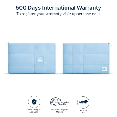 Image of uppercase Hashtag 14 Inch Laptop Sleeve Padded Compartment Protective Case Slim Lightweight Water-Resistant Zipper Closure for Office Travel Daily Use (Blue)