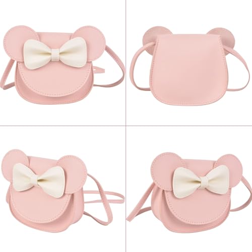 Weenwill Little Mouse Ear Bow Crossbody Purse,Umhängetasche für Mädchen mit Schleife Kleine Schulterhandtasche Kleine Überschlagtasche Umhängetasche für Mädchen,Kinder,Kleinkinder,Teenager