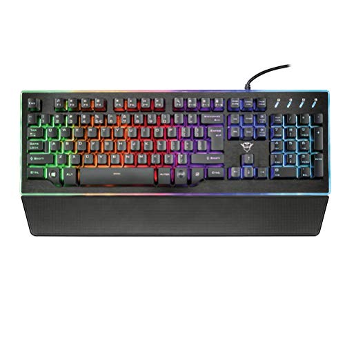 Trust GXT 860 Thura Tastiera Gaming Semi-meccanica LED, Piastra Superiore in Metallo, Nero [Italia]