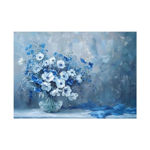 Tableau de décoration murale fleurs WODJEM 50x70cm sans cadre pour salon moderne