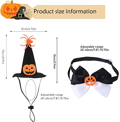 Disfraz de Halloween para mascota con sombrero y moño ajustable miniatura 3