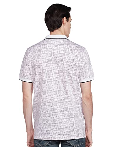 Image of Colorplus Men's Pure Cotton Print Pattern Tailored Fit Polo Neck Half Sleeve Casual T-Shirt