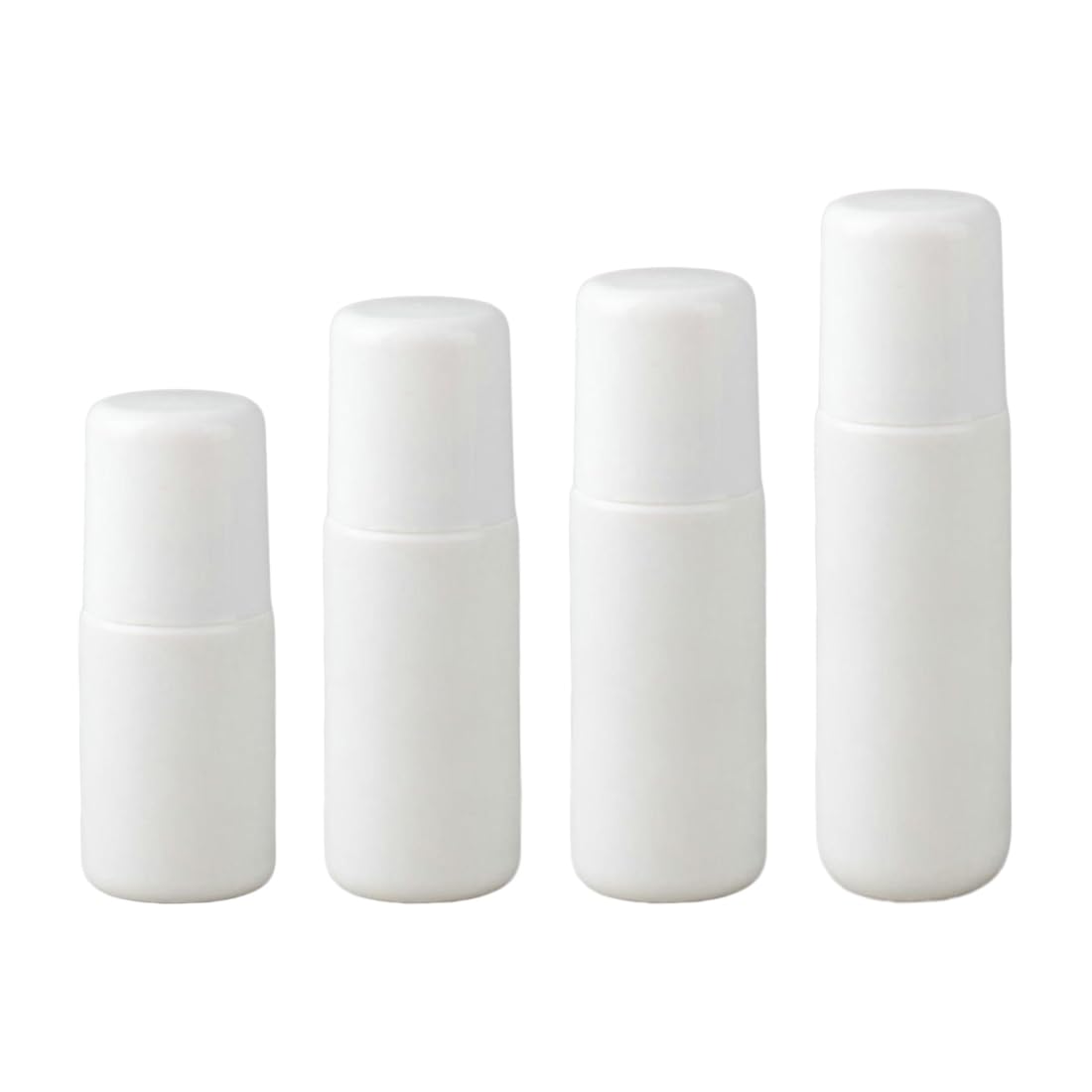 4 envases roll on rellenable, fáciles de aplicar y retirar (30/50/60/80 ml)