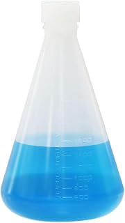 ULAB Scientific Conical Polypropylene Erlenmeyer flasks 2000ml Narrow Neck with Screw Cap Sets, Molded Graduations, UEF1004