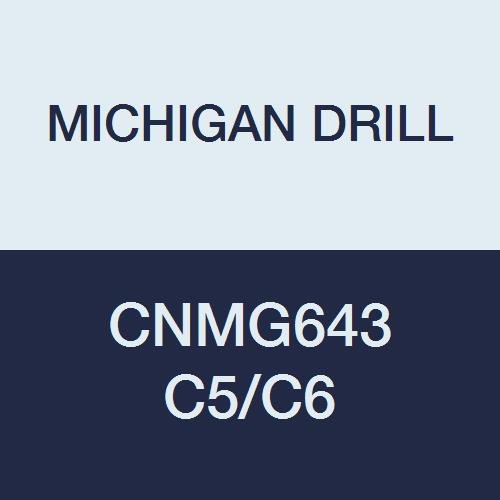 CNMG Solid Carbide Turning Insert, CNMG Shape, CNMG643 C5/C6, 0.250" Thickness, 0.047" Nose Radius (Pack of 10)