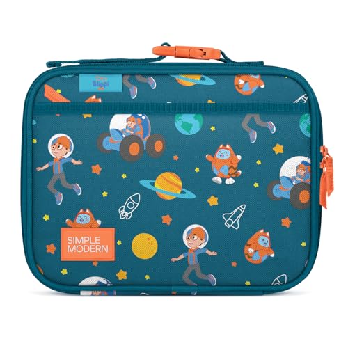 Simple Modern Blippi Kids Lunch Box for School | Reusable Insulated Lunch Bag for Toddler Girl and Boy | Meal Containers with Exterior & Interior Pockets | Hadley Collection | Blippi Space