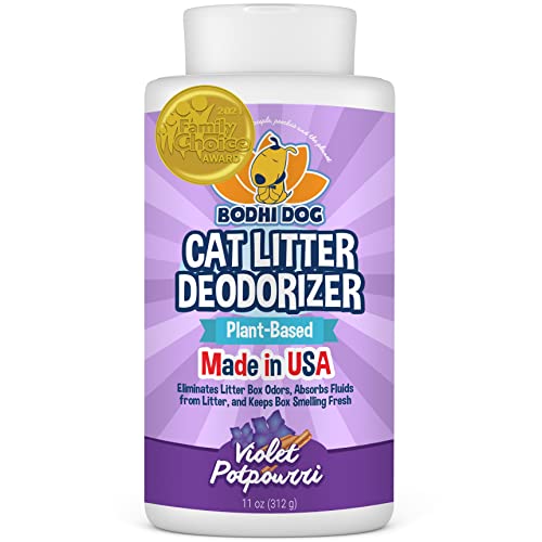 Bodhi Dog Natural Cat Litter Box Odor Eliminator – Best Litter Deodorizer For Strong Urine Odor – Fewer Cat Box Changes – Safe For Kitty Boxes - Violet Potpourri Scent #TOP23