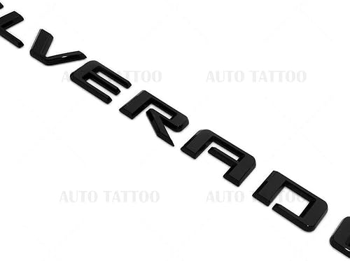 Miniatura 4 de 1 calcomanía para insignia de Silverado 2019-2023 con logotipo de letra para portón trasero Z71 LT LTZ, repuesto negro y rojo para Silverado (negro