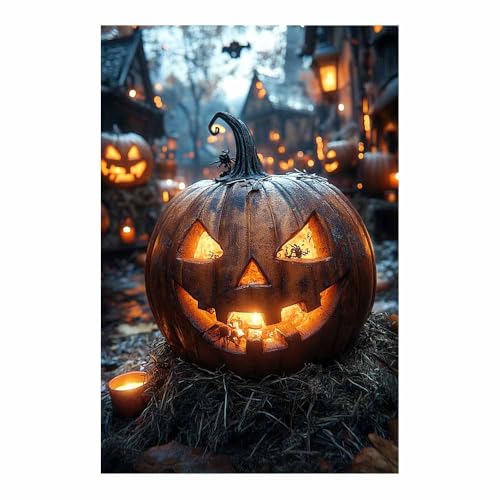 Affiche Halloween Citrouilles TERUEA pour Rénover Facilement votre Déco Murale Orange