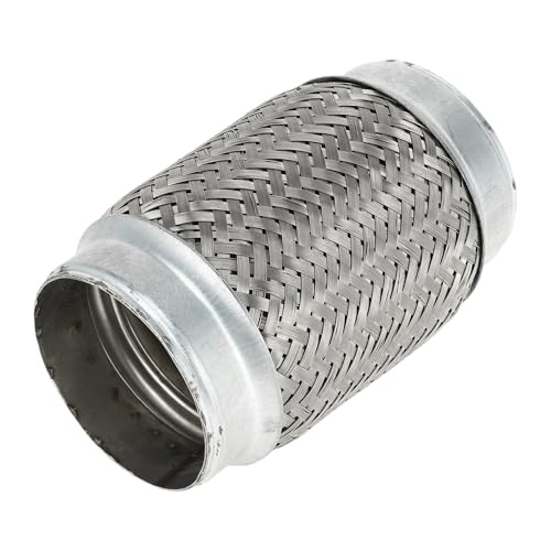 TUCKBOLD Car Exhaust Flex Pipe 3.14 Inch OD Flexible Braided Exhaust Tube | Universal Flexible Pipe Tubing Silver Tone 1Pc
