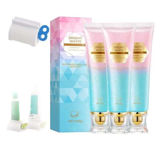 Body Accel Whitening Toothpaste, Niacinamide dentífrico, pasta de dientes blanqueadora radiante, pasta de dientes blanqueadora de niacinamida para el té sensible, promueve un blanqueamiento dental