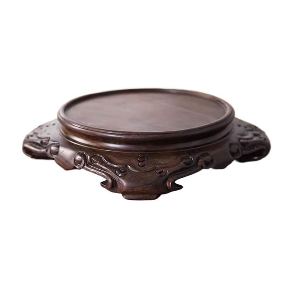 LJHFG63KUYT Pedestal Decor Ebony Carving Bonsai Display Stand, Flower Pot Teapot Ornament Base Holder Indoor Holder(Medium)