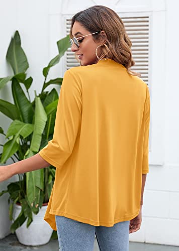 Image of Heymoments Women's Lightweight Open Front Cardigans 3 /4 Sleeve Casual Soft Drape Fall Cardigan S-2XL