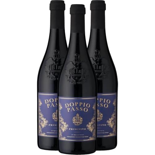Doppio Passo Primitivo Salento Carlo Botter Rotwein 3 x 0,75l VINELLO - 3 x Weinpaket inkl. kostenlosem VINELLO.weinausgießer