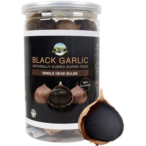 Orsky Black Garlic 8.82 Oz (250g.), Whole Black Garlic Fermented for 90 Days, Super Foods, Non-Additives, High in Antioxidants, Ready to Eat for Snack Healthy, Healthy Recipes Cover