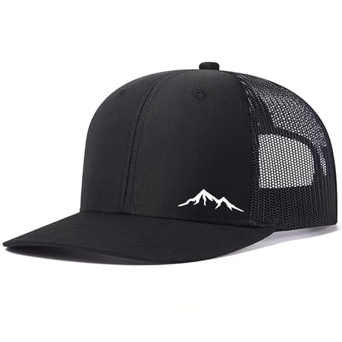 Image of Mountains Trucker Hat Snapback For Men Adjustable Mesh Outdoor Baseball Cap