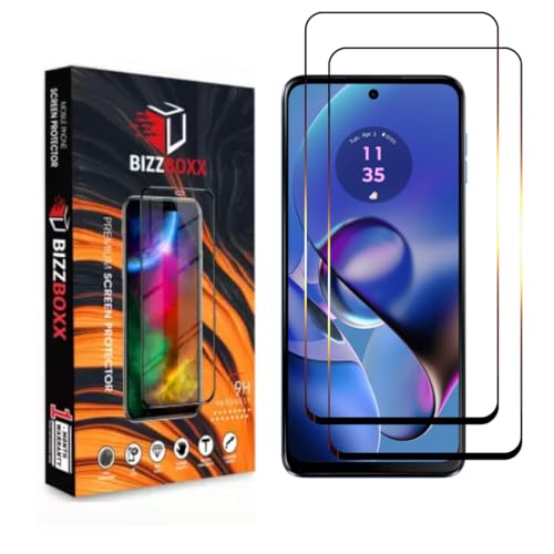 Image of Compatible With Motorola g54 5G Tempered Glass | MOTO G54 | DuraGlass & Anti Explosion | Full Screen Coverage-Edge to Edge | 9H Hardness | With easy Installation Kit (Pack of 2)