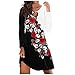 Robe d'invitée de mariage pour femme, robe longue à manches longues et col rond, robe midi pour femme, Rouge, M