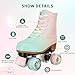 YYW Roller Skates for Girl Women Quad Roller Derby Skates High Top Double Row Light Up Roller Skates PU Skates Shoes for Kid Beginner Indoor Outdoor (37)