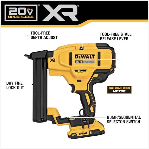 DEWALT 20V MAX* Narrow Crown Stapler Kit, 18GA (DCN681D1)