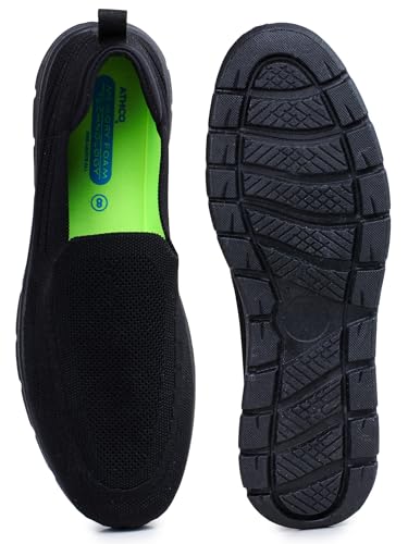 Image of ATHCO Mens Aaron Memory Foam Comfort Shoes|Running|Walking|Training|Gym|Jogging|Sneaker|Athletic|Slipon|Flexible|Lightweight|Dailyuse|Sports|Casual|ExtraSoft|Fitness