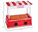 Nostalgia Coca-Cola Hot Dog Roller Holds 8 Regular Sized or 4-Foot-Long Hot Dogs and 6 Bun Capacity, Stainless Steel Rollers, Perfect For Breakfast Sausages, Brats, Taquitos, Egg Rolls, Red/White