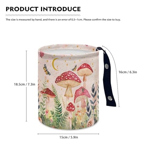 Image of Red Mushroom Butterfly Car Rubbish Bag Hanging Car Trash Bag with Leak Proof Inside Liner and Hanging Strap Road Trip Must Haves for Kids