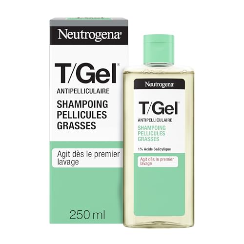 Neutrogena – Shampooing Antipelliculaire T/Gel Pellicules Grasses (flacon de 250 ml) – Shampooing rééquilibrant pour les cuirs chevelus gras –...
