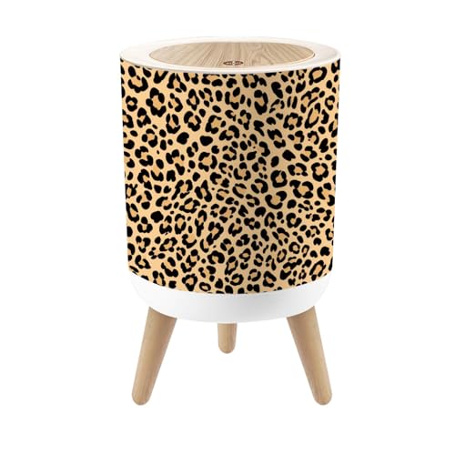 Caneca de Basura Pequeña con Tapa Estampado Leopardo 1.8 gal