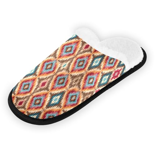 Painted Bohemian Orange Slippers For Women Men Soft Memory Foam Non-Slip Design Winter Indoor House Shoes Travel Slipper2