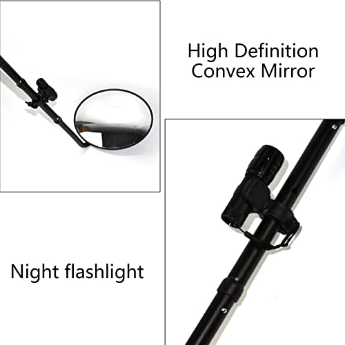Specchio di Ispezione Telescopico, Specchio di Ispezione Sottoscocca - Specchio Convesso con Ruote E Luci A LED, Specchio di Sicurezza da 12" di Diametro