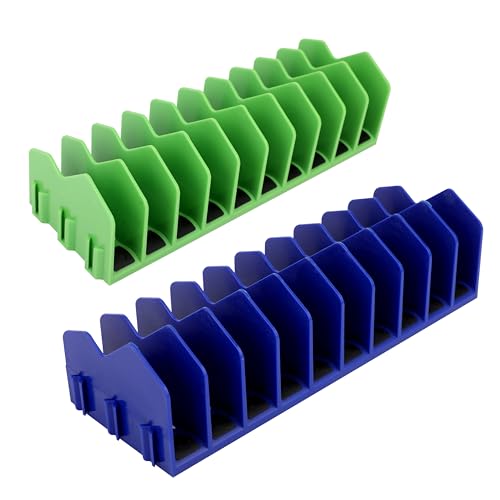 Image of HURRICANE Pliers Organizer Rack with Non-Slip Rubber Base, Extendable Design, Blue and Green, 2 Pack