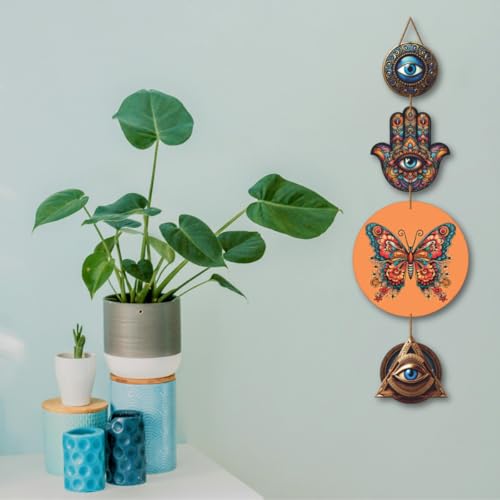 Image of CAPIO ART Welcome Wooden Quote Wall Hanging Decoration Items for Home Decor | Mdf Art for Living Room & Bedroom | Decorative Item for Office & House | Gifts Modern Wood Hanger - Butterfly-2