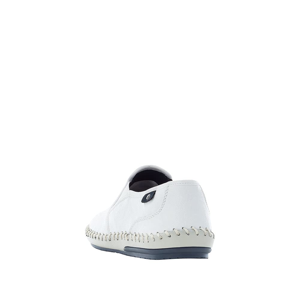 Rieker B4551-81 Herren Slipper Leder weiß weiß