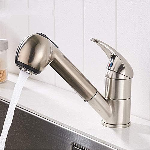Rubinetti da cucina Rubinetto da cucina Rubinetto da cucina per acqua calda e fredda Rubinetti da cucina estraibili Rubinetto miscelatore per lavabo girevole in ottone con doccetta estraibile