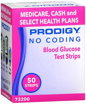 Prodigy No Coding Blood Glucose Test Strips - 50 strips, Pack of 5