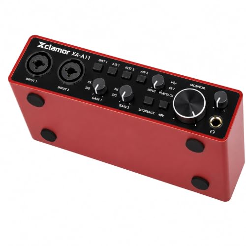 Image of USB Audio Interface 2 Channel, 32-Bit /192kHz Studio Recording Interface with 48V Phantom Power, Dual XLR /TRS Inputs, Zero-Latency Monitoring for Podcast, Guitar, Streaming & Music Production