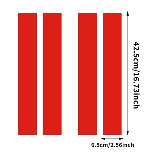 Image of TOMALL 2 Pair Racing Sport Stripe Vinyl Decals for Car Fender Hood Bumper Trunk Auto Stripe Graphic Stickers Decorations for Pickup Vehicle SUV Truck Off-Road (Red)