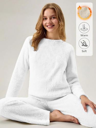 Image of KOTTY Women's Winter Set White Tracksuit | Warm Cord Set Sweatpants Co-ord | Stylish Jogging, Gym & Airport Wear Outfit