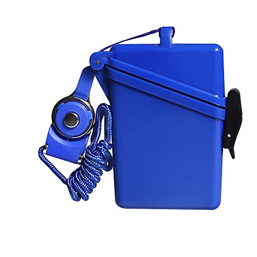 2Pcs Sport Waterproof Id Card Badge Holder Case With Lanyard Cover Multiple Credit Cards, Registration, Ins Card Heavy Duty Durable Locker Dry Box (Blue) #TOP3
