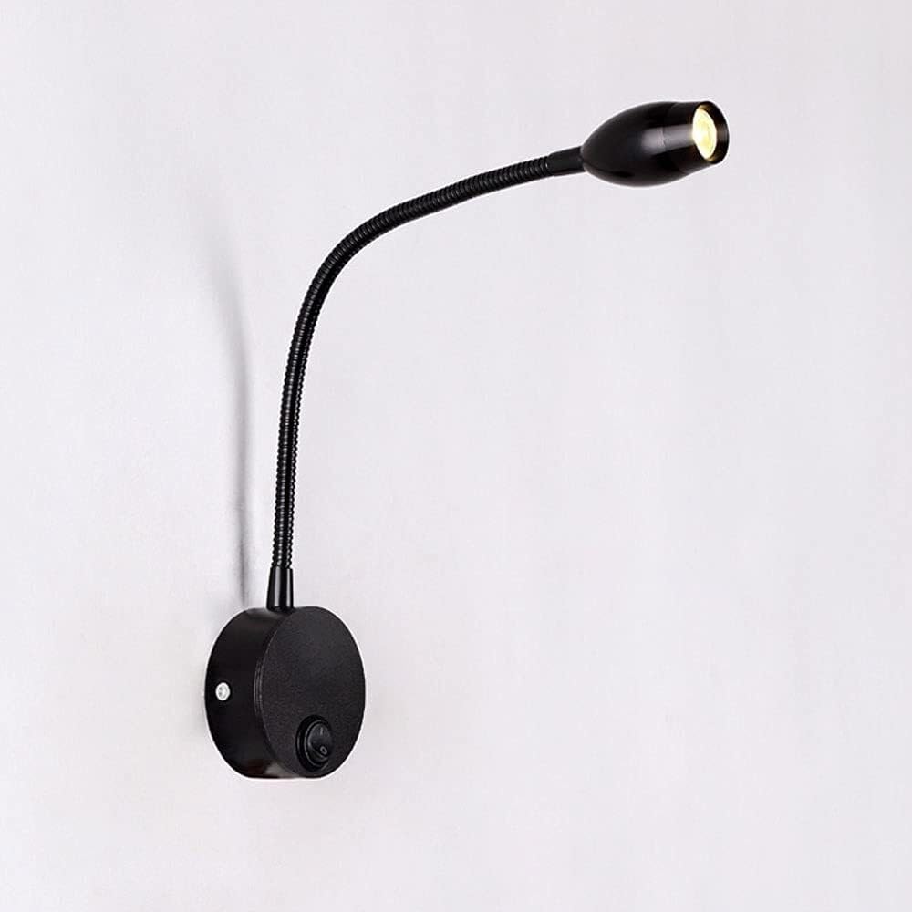 Applique per Camera da Letto Moderna Lampada da Comodino Europea a LED con Tubo Flessibile, faretto da Parete, faretto da banco, Illuminazione da Lettura, Luce a Striscia Semplice