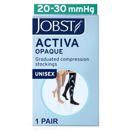 Image of JOBST ACTIVA Opaque 20-30 mmHg Compression Socks Thigh High Closed Toe