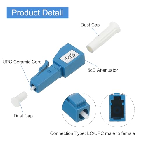 Atenuador de fibra LC de 5 dB para ajustar señales en racks de servidores y centros de datos 4