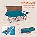 Kelty Low Loveseat Oversized 2-Person Heavy Duty Folding Camp Chair, Double Seat for Soccer Games, Tailgating, Beach Days (Low Height/Deep Lake)