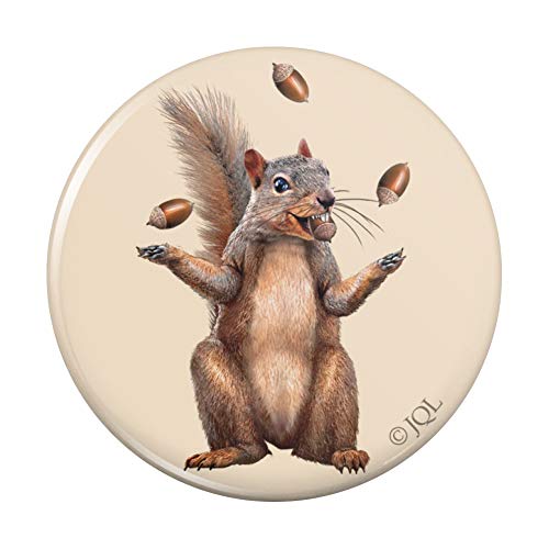 GRAPHICS & MORE Squirrel Juggling His Nuts Crazy Funny Pinback Button Pin Badge - 1